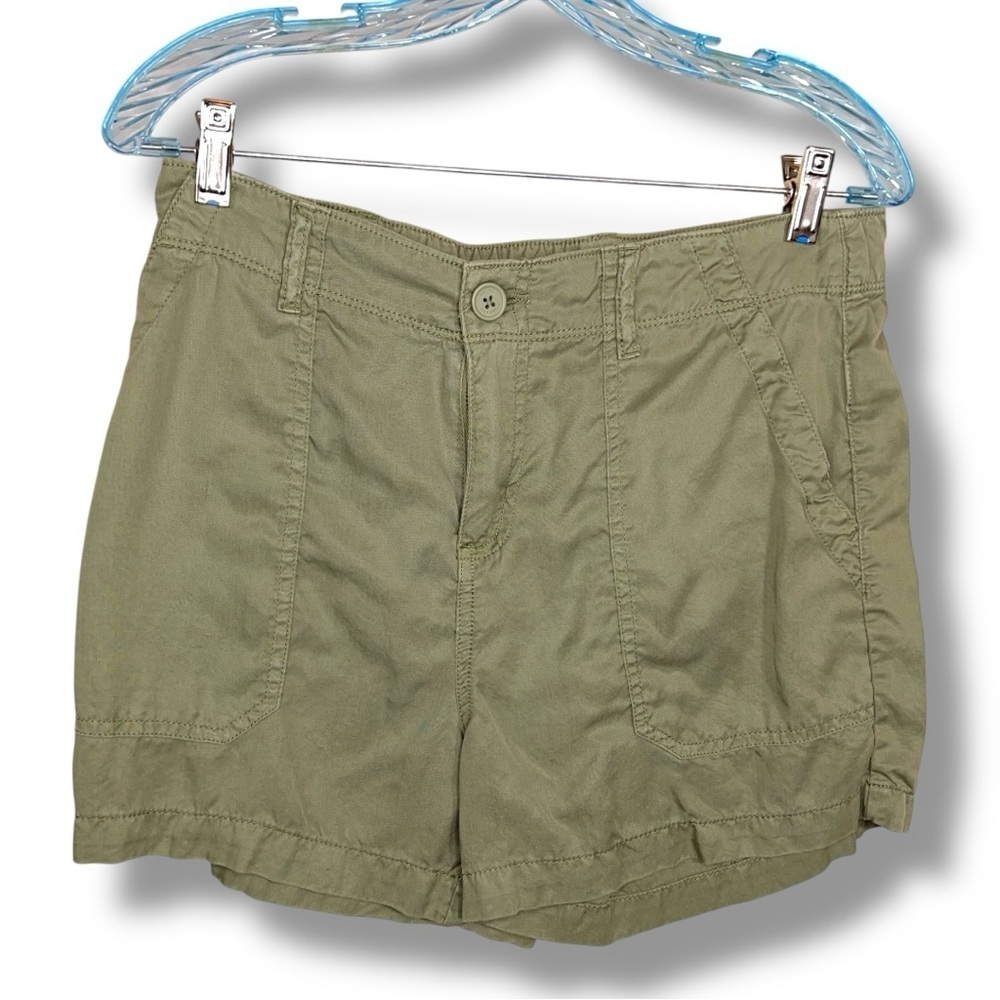 Small Social Standard Olive Green Lyocell Shorts Outdoor Soft Lightweight